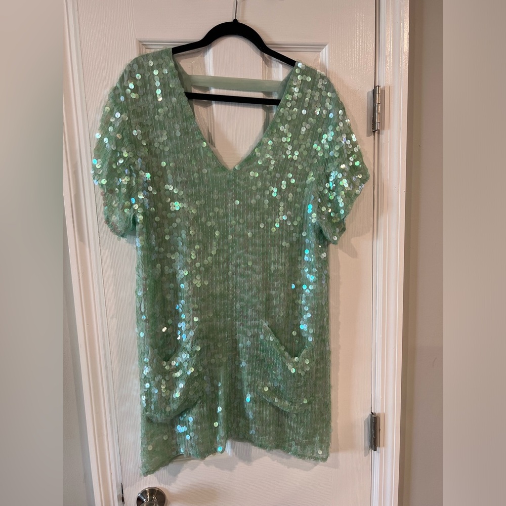 Free People - Super Fun Green Party Dress!